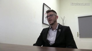  DIRTY SCOUT 165 - Newcomer With Glasses Gets A Taste Of Raw Hard Cock