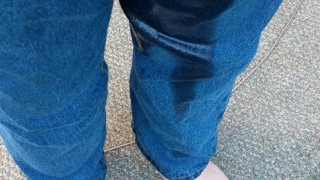 Outside Jeans Pissing