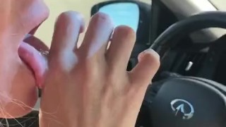 Eating cum on the road
