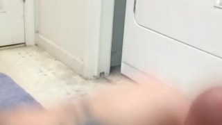 Was at my cousin house horny so I went to restroom sorry for bad recording