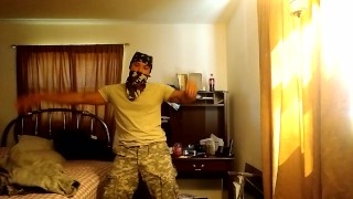 Army Guy Stripping And Masturbating (Part 1)