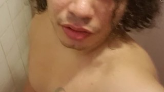 Genitaliusprime-Barely legal latino teen boy jerks off big dick in shower