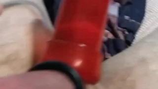 Pumping my cock and balls on