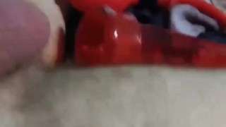 Pumping my cock and balls on