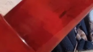 Pumping my cock and balls on