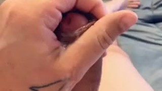 Big white cock cums in college dorm