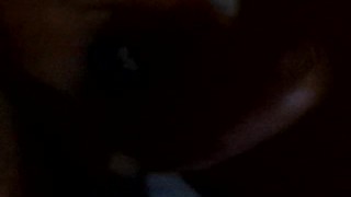 Very big dick is masturbated by my friend