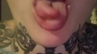 Olivia ink- split tongue tricks.big boob tatted up milf