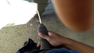 Public pissing on a sunny day