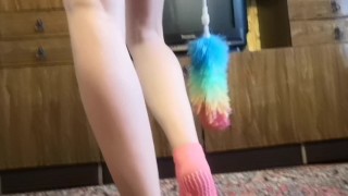 Footjob in socks
