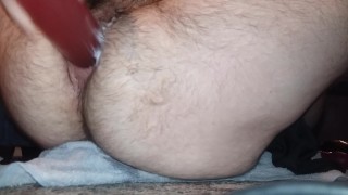 Hairy boy fucks ass until he cums