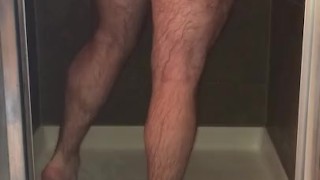 Shaving my Cock and Balls and Fucking my Tight Ass in the Shower