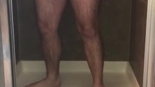 Shaving my Cock and Balls and Fucking my Tight Ass in the Shower