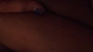 Brownskin BBW plays with her wet pussy