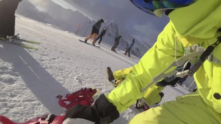 4k public blowjob in ski lift