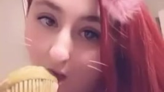 Sexy eating with snapchat food porn