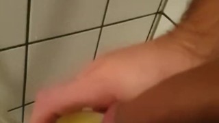 Peeing in a glass and then showering my dick in pee