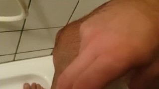 Peeing in a glass and then showering my dick in pee