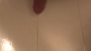 SOLO BIG COCK STROKING IN BATHROOM