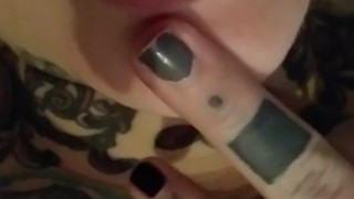 Olivia ink- tongue play. Split tongue fun