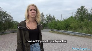 Public Agent Loud outdoor sex for slim pretty lost blonde
