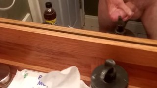 Jerkin it in bathroom mirror