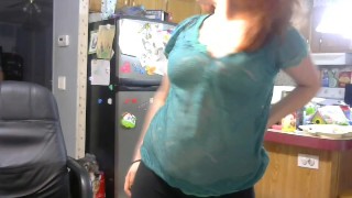 playing with my big tits and ass strip tease
