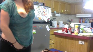 playing with my big tits and ass strip tease