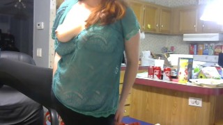 playing with my big tits and ass strip tease