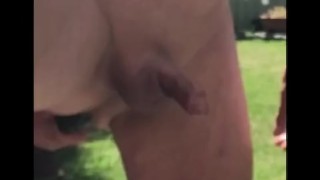 Prostate massage with unexpected dribbling handsfree precum