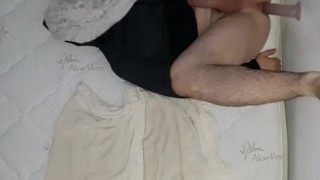 TEEN 18 YEAR OLD FUCKING HARD AND FAST HIS BIG ASS WITH HUGE DILDO ON WALL