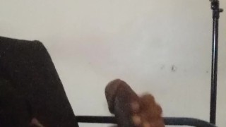 My Big Black Cock stroking