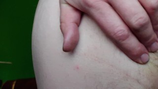 Straight boy fingers tight pink butthole, thick ass