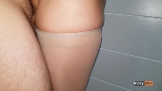 CUMMING IN MY PANTYHOSE AND PULL THEM UP BEFORE DRESS SKIRT - NICKY MIST 4K