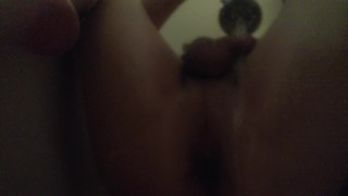 Chubby thick Boy fingers little asshole in shower