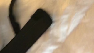 Hot MILF strapped to bed and takes a huge facial POV close up penetration