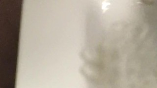 Big thick cock massive monster cumshot into mirror