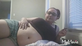 Requested smoking with my big soft belly showing