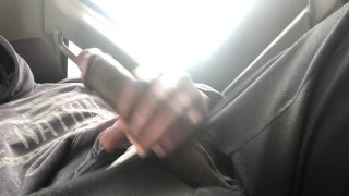 Jerking my big dick in car 1