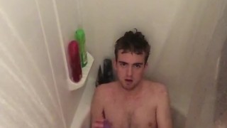 Solo fun in the shower, part 2