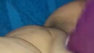 bbw playing and squirting over a big dildo...