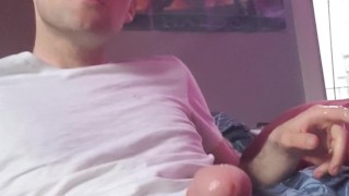 Vigorously jerking young cock until warm, sweet release.