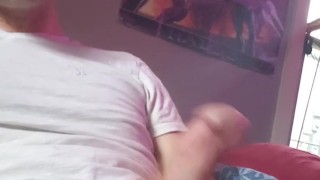 Vigorously jerking young cock until warm, sweet release.