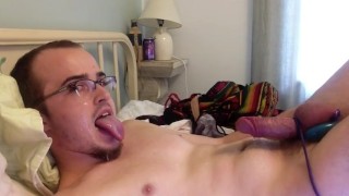 Pulsing Hands Free Self Facial! Cock Tied and the We Vibe is a good time
