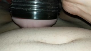Fleshlight close up double cum shot