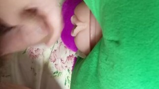 Pup fucks and cums on plush bear pussy