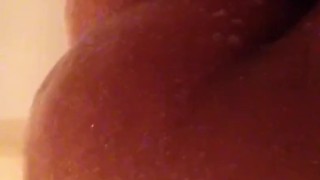 Fat ass shaking in shower