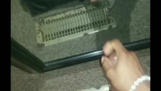 Young black guy home alone jacks to himself