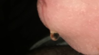 Precumming all over myself in bed