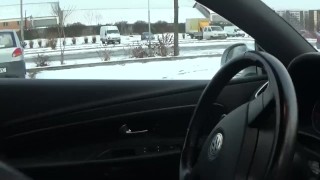 I stopped my car in public parking and i PEE in the SNOW